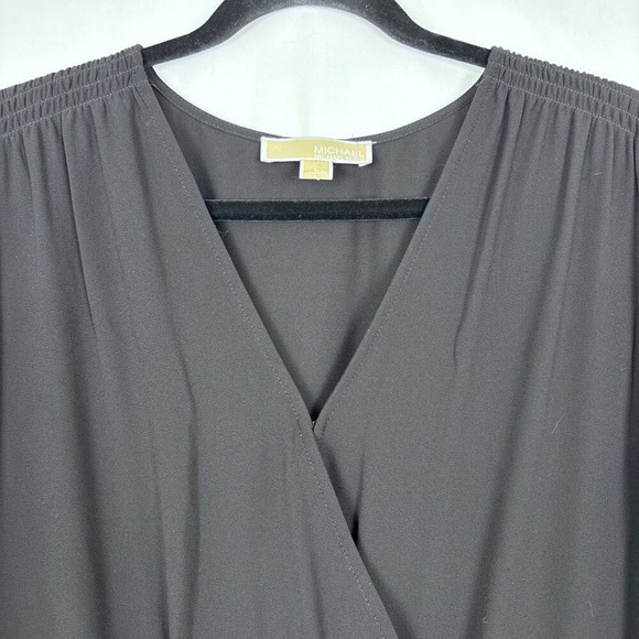 MICHAEL Michael Kors‎ Dress Women's Large Black Ruffled Faux Wrap Mini - Picture 4 of 16
